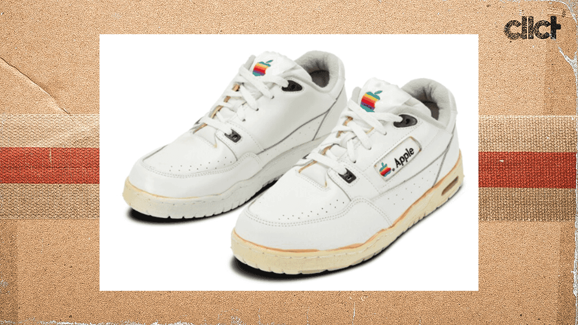 Cover Image for Apple-branded sneakers up for bid at Sotheby's