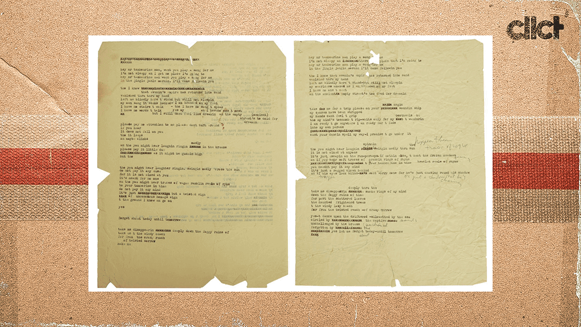 Cover Image for Bob Dylan's original 'Mr. Tambourine Man' lyrics sell for $508k