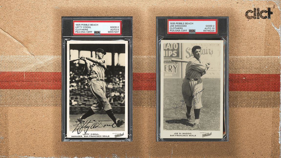 Cover Image for Joe DiMaggio auto card highlights 1935 set up for auction