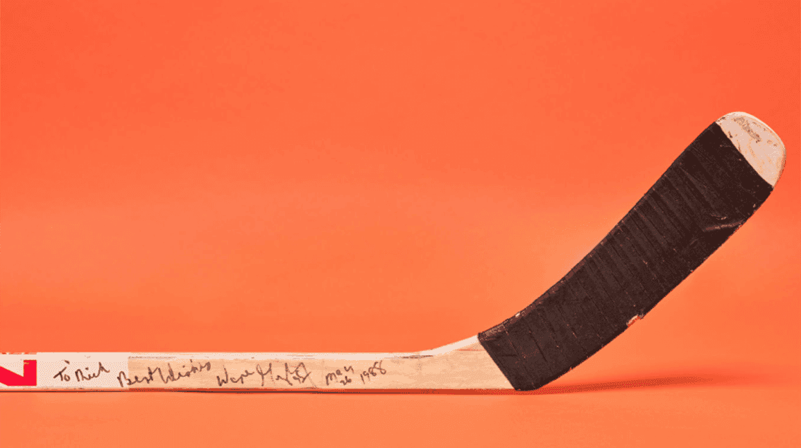 Wayne Gretzky hockey stick, used in his last Stanley Cup title run, sells for record $336k