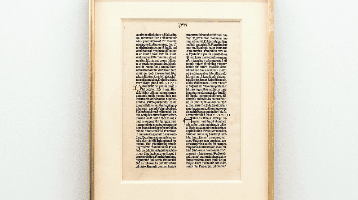 Gutenberg Bible leaf listed for sale at $150K