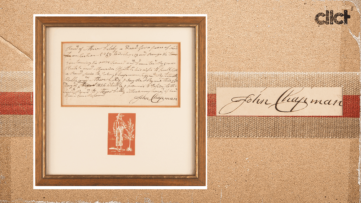 Rare Johnny Appleseed-signed document up for auction