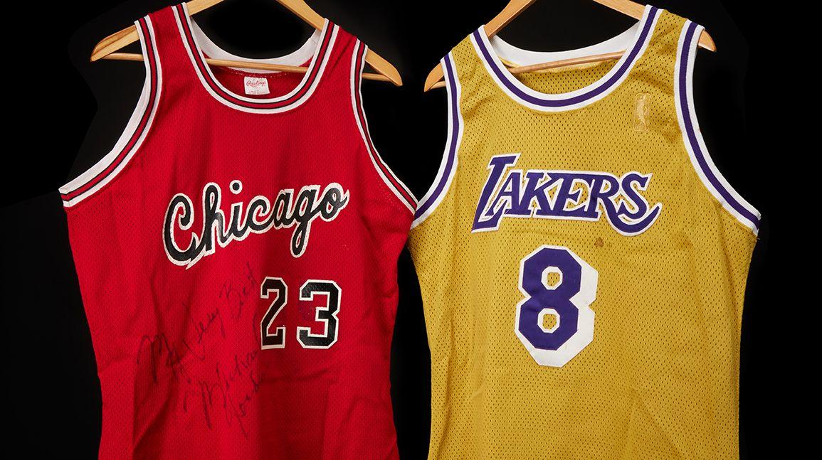 Cover Image for Michael Jordan, Kobe Bryant debut jerseys go to auction with $10 million estimates