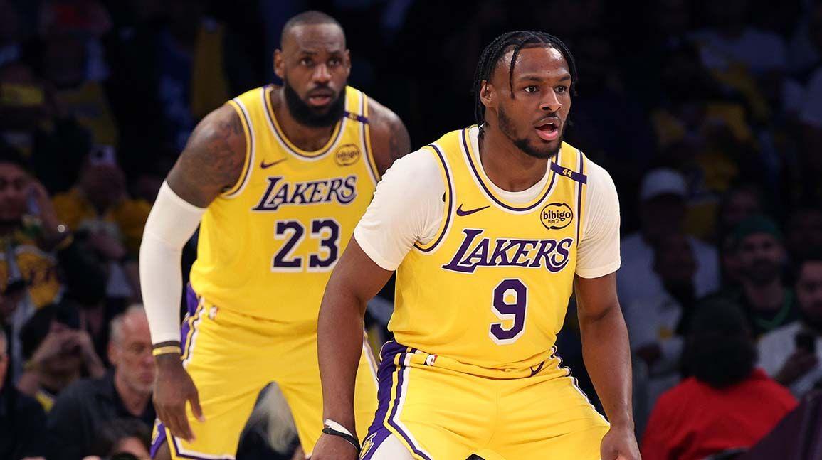 LeBron, Bronny James make history together in Lakers' season opener