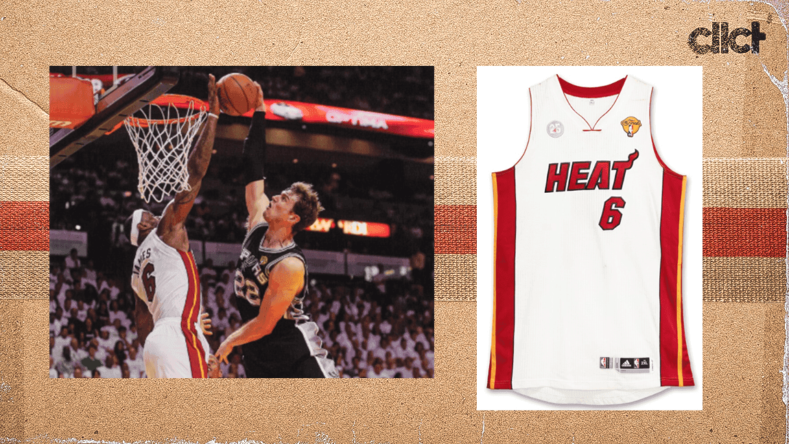 Cover Image for LeBron James' jersey from 2013 NBA Finals up for auction