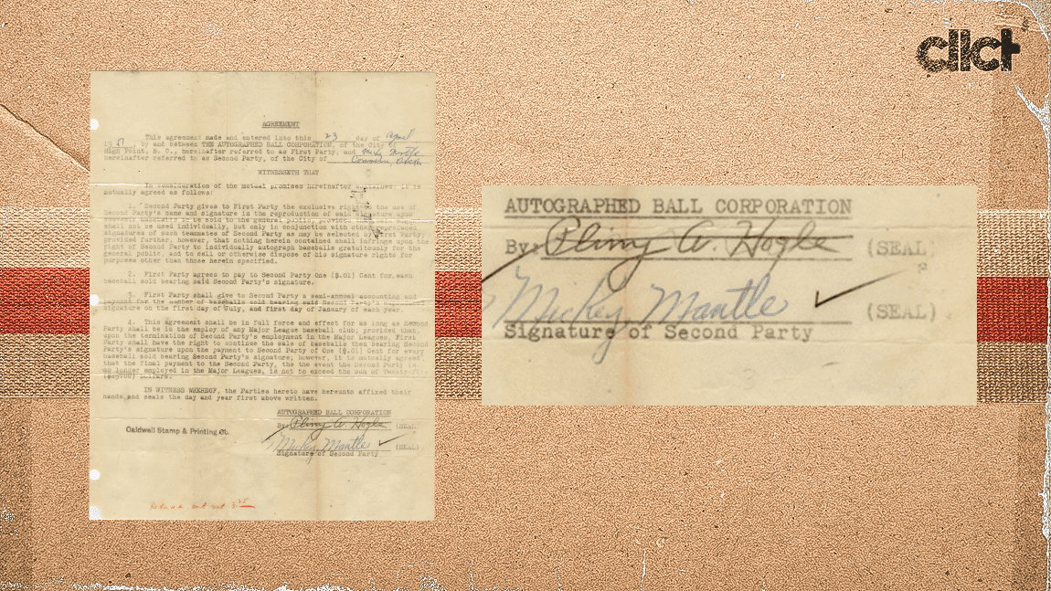 Early Mickey Mantle contract up for auction