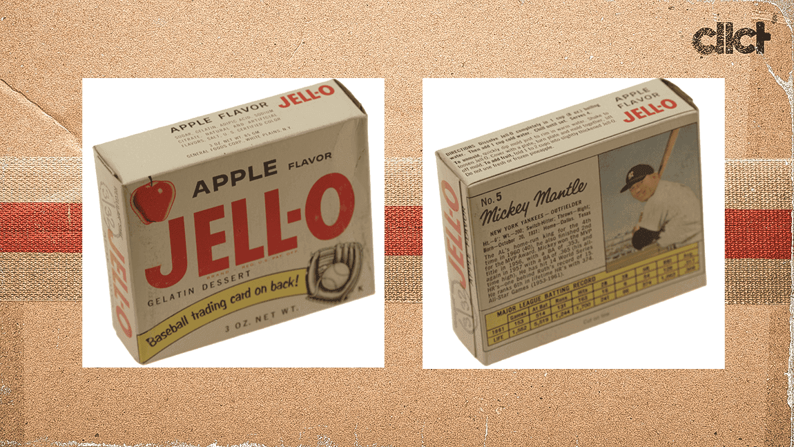 Cover Image for Sealed Jell-O box with Mickey Mantle card on back sells for $43,200