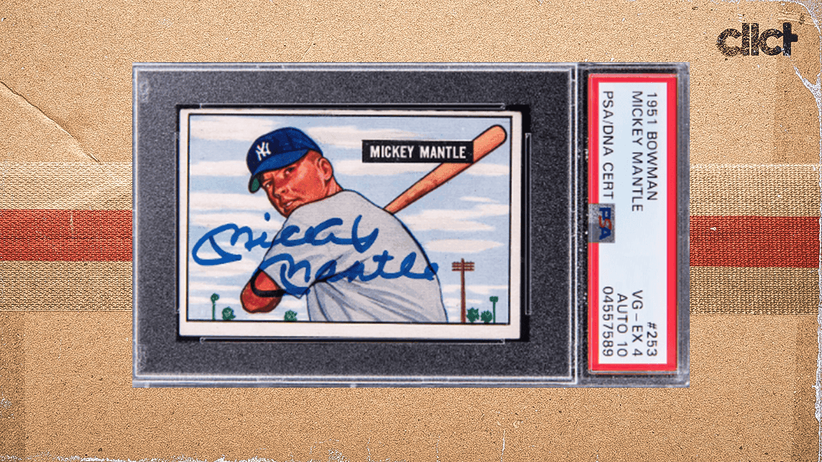 Cover Image for Mickey Mantle-signed 1951 Bowman rookie card up for auction