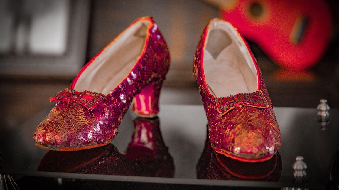 Cover Image for 'Wizard of Oz' ruby red slippers to be auctioned in December