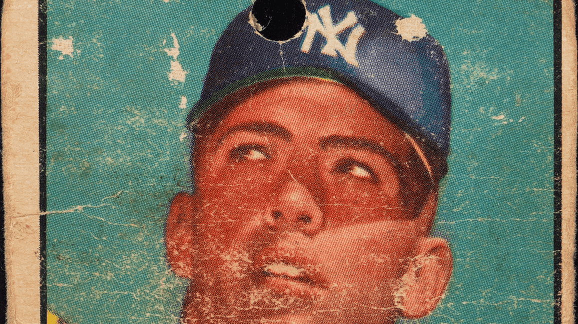 Cover Image for Faded, punctured and worn, 1952 Mickey Mantle card still fetches $16k