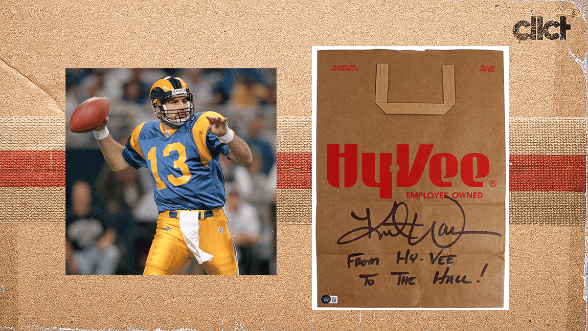 Kurt Warner-signed grocery bag featured in cllct's eBay Live