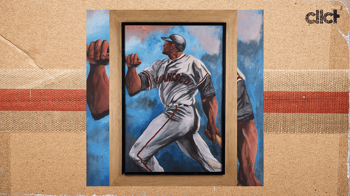 Ernie Barnes' Willie Mays painting to sell publicly for first time