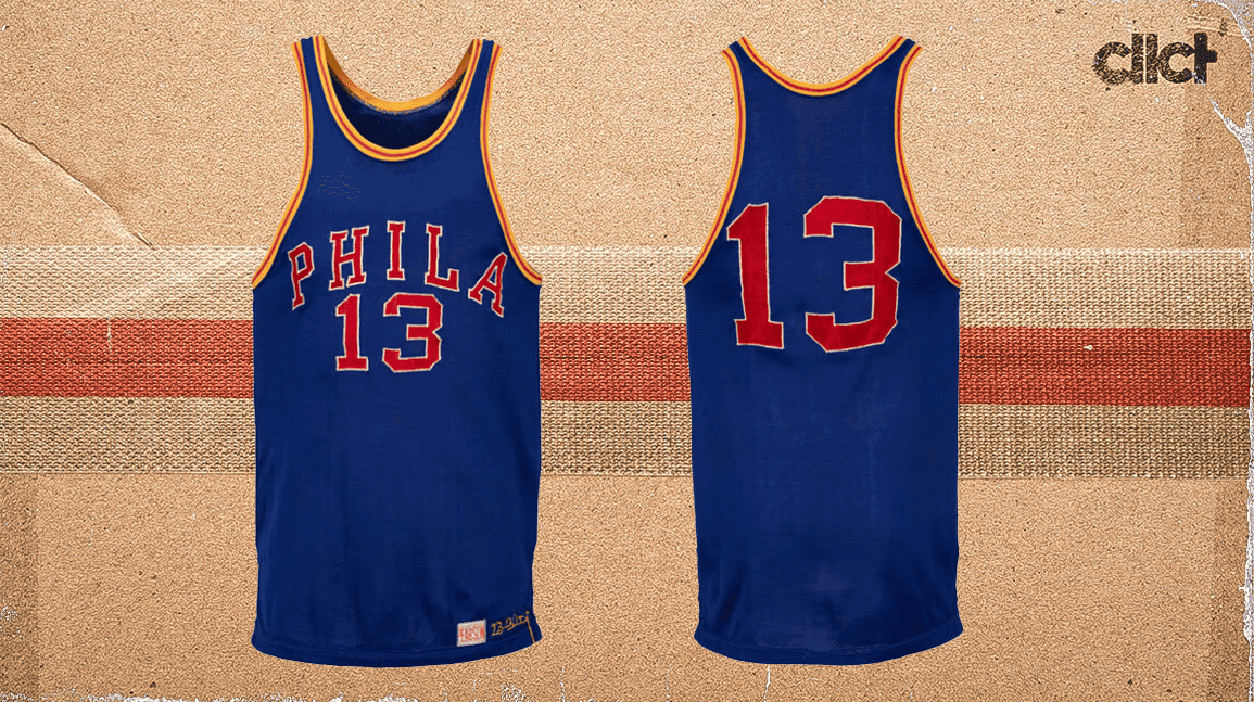 Philadelphia 76ers wilt chamberlain jersey on sale