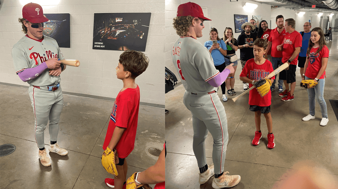 Harrison Bader gifts signed bat to young fan who lost home-run ball