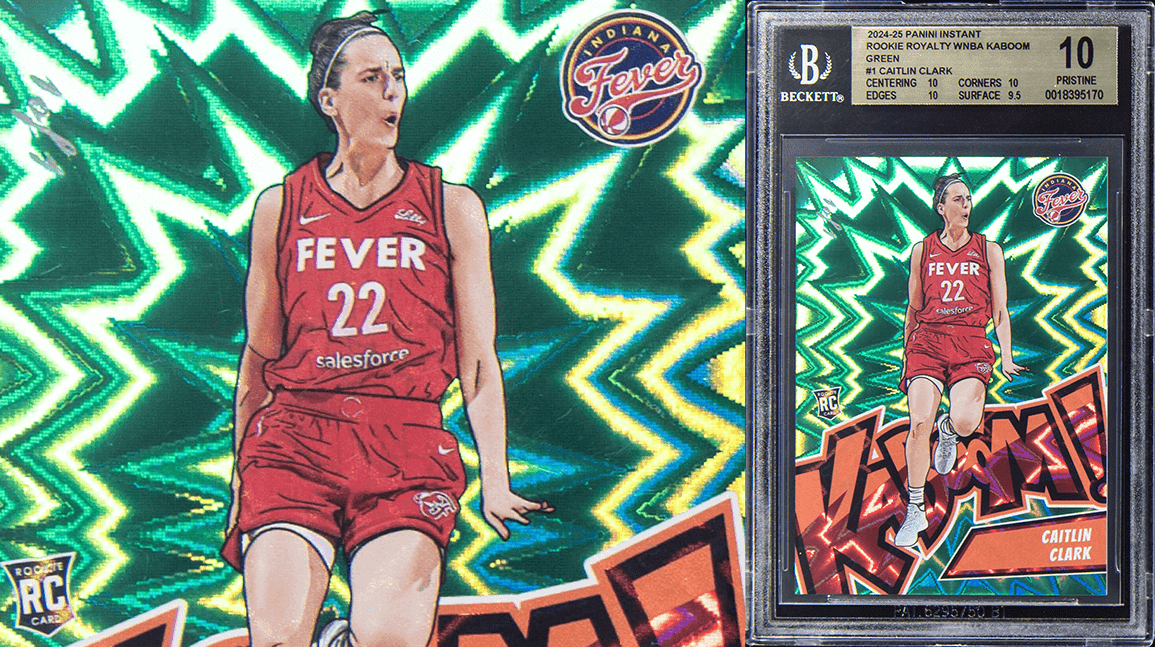 Caitlin Clark's Green Kaboom 1/1 sells for $341,600