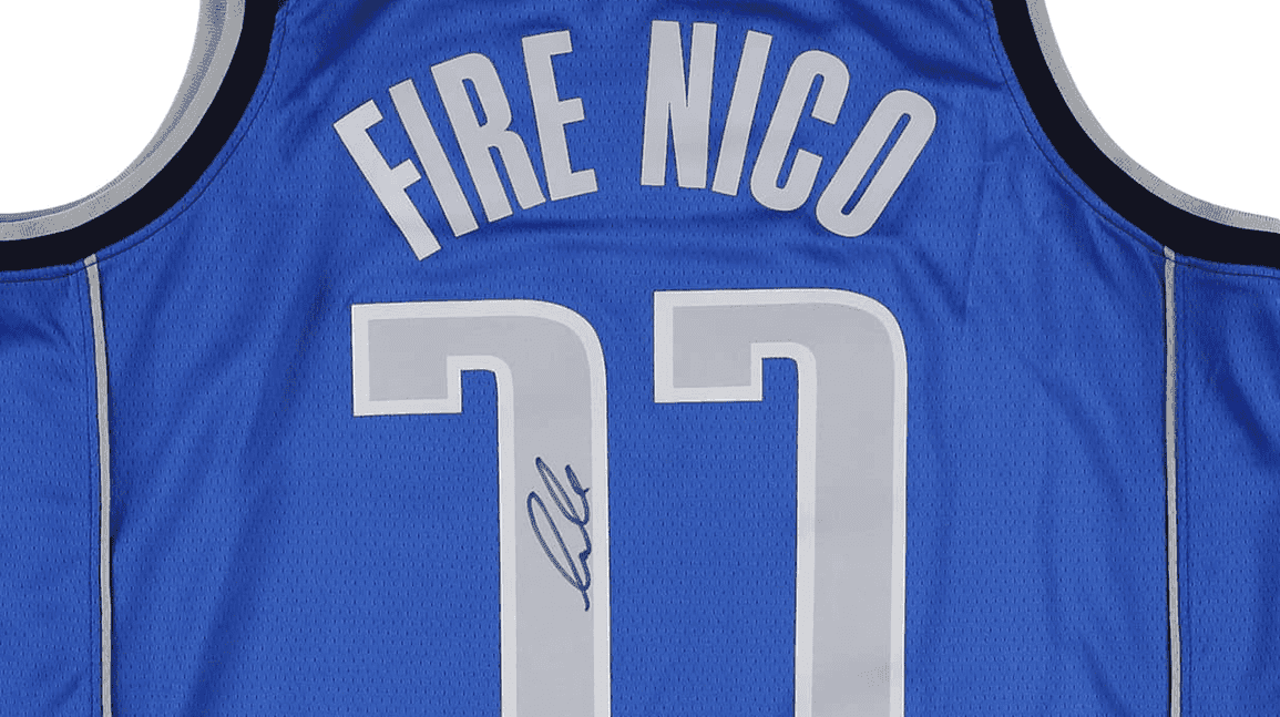 'Fire Nico' Mavs jersey, signed by Luka Dončić, up for auction