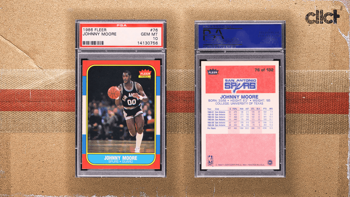Cover Image for Why Johnny Moore soars with Michael Jordan in 1986 Fleer set