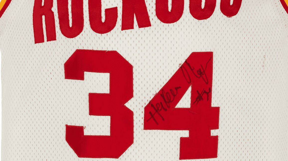 Hakeem Olajuwon-signed 'Draft Day' jersey to sell at auction